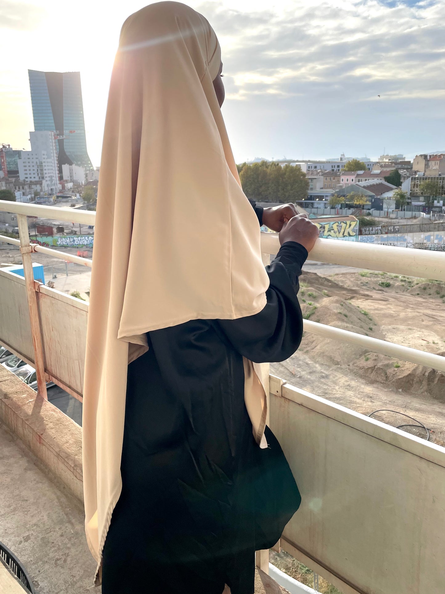 Khimar cream medina silk