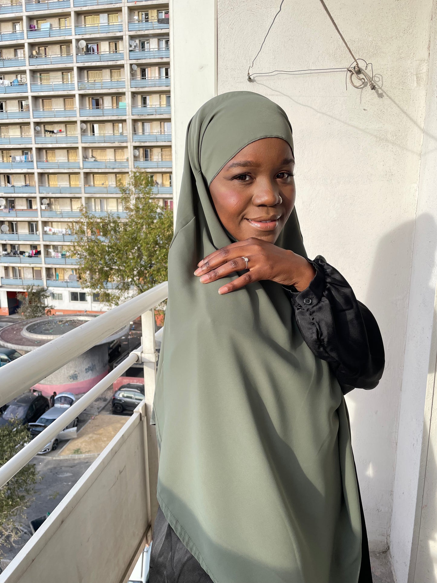 Khimar khaki medina silk