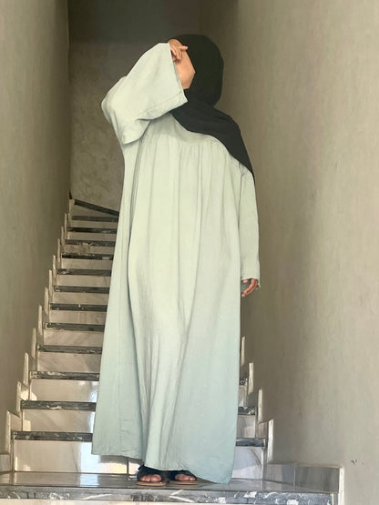 Linen-look abaya