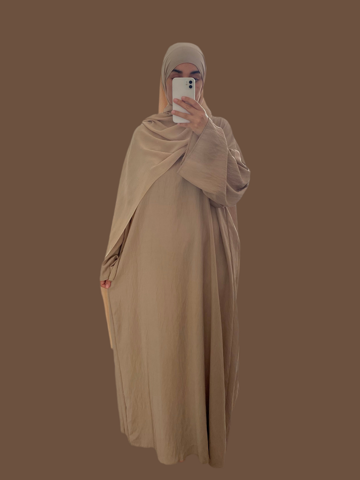 Linen-look abaya