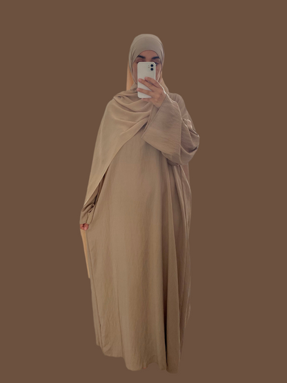 Linen-look abaya