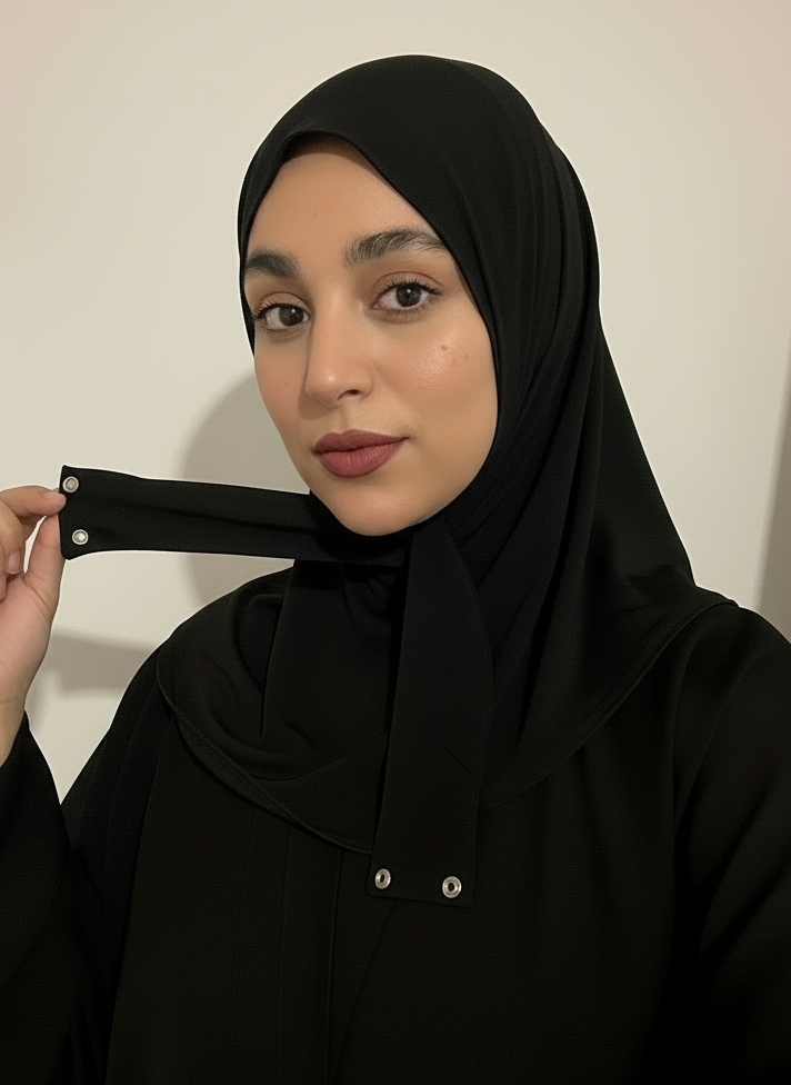 Hijab cagoule à bouton