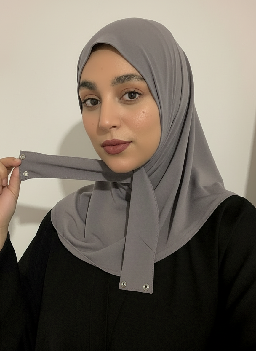 Hijab cagoule à bouton