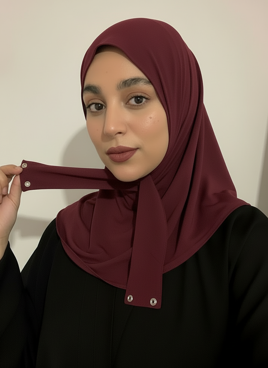 Hijab cagoule à bouton