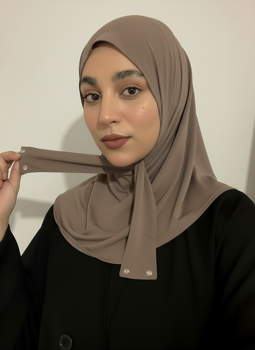 Hijab cagoule à bouton