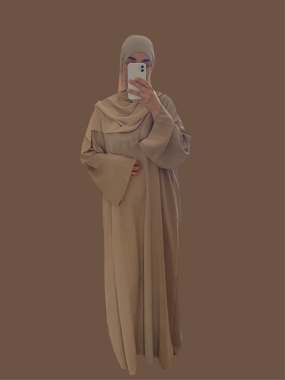 Linen-look abaya