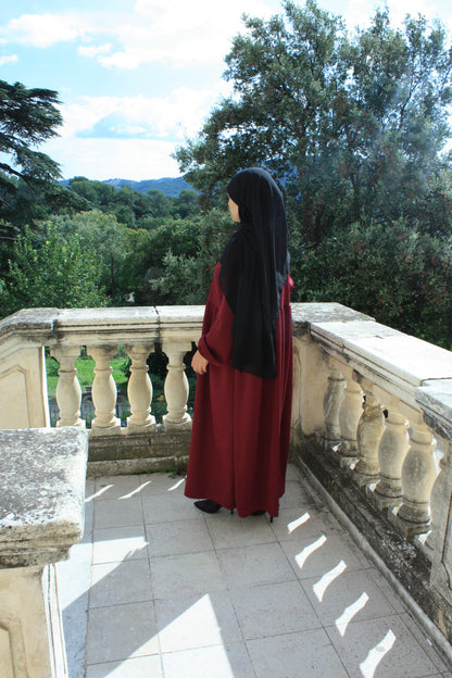 Burgundy Winter Abaya