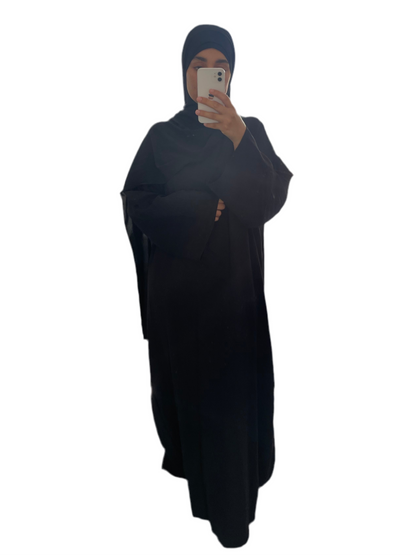 Linen-look abaya