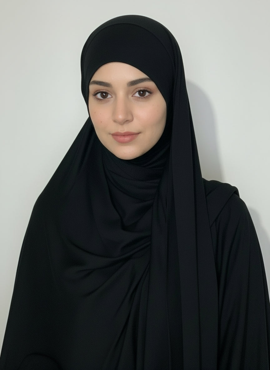 Tie-back modal hijab