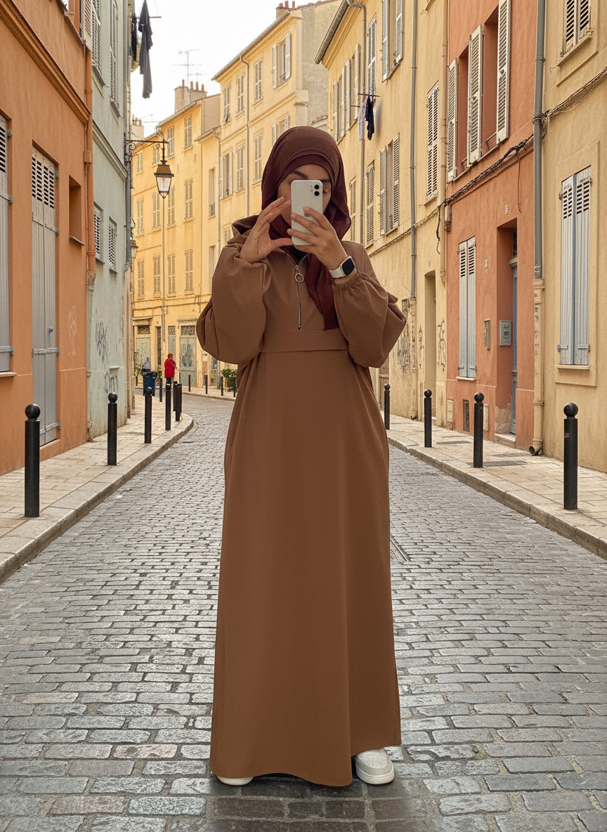Abaya trenchy camel