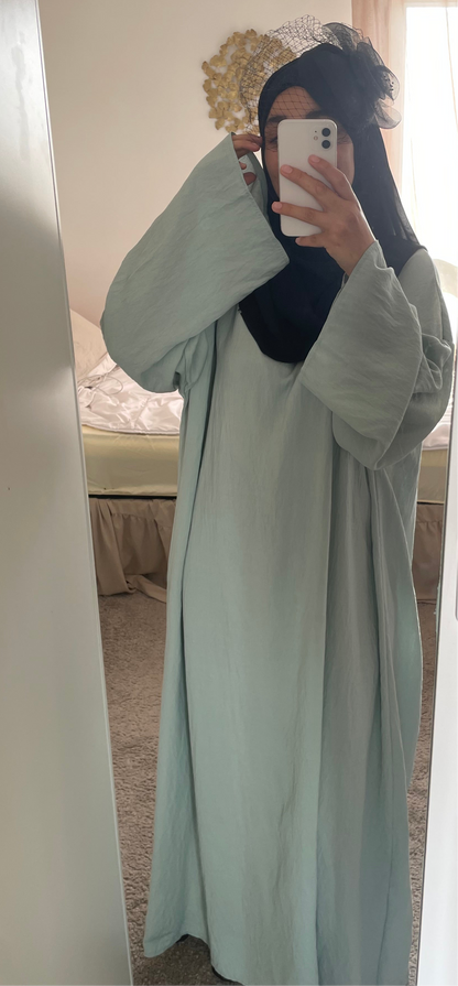 Linen-look abaya