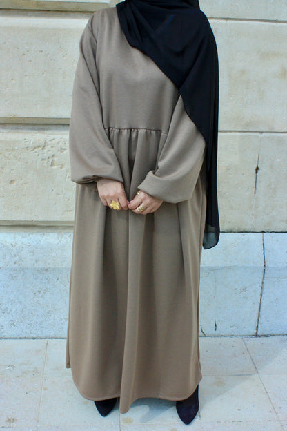 Taupe winter abaya