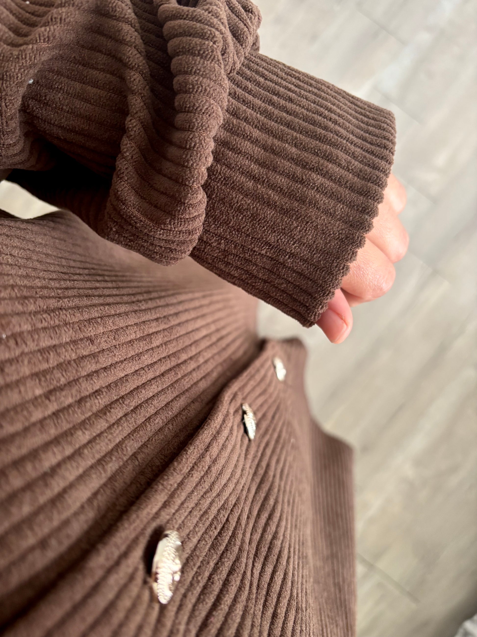 Ensemble chemise maille marron