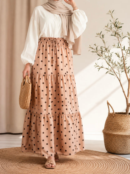 Polka dot maxi skirt