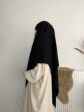 Khimar double voiles noir