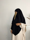 Khimar double voiles noir