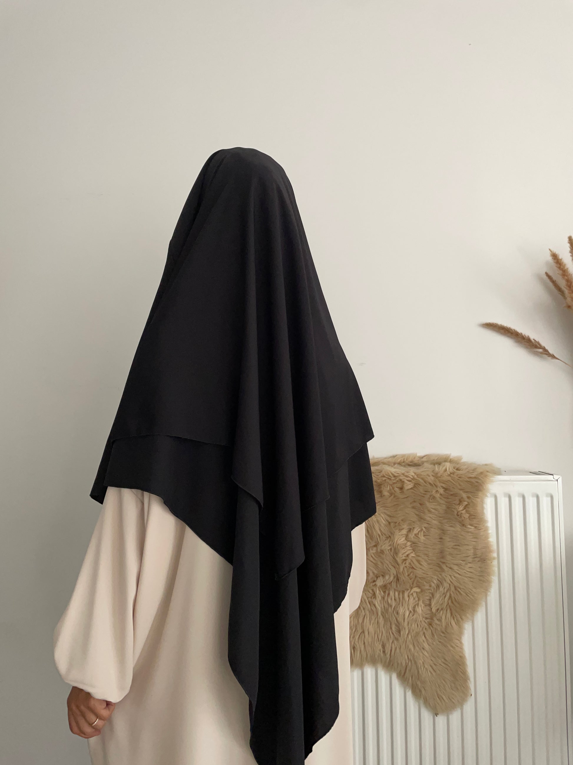 Khimar double voiles noir