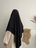 Khimar double voiles noir