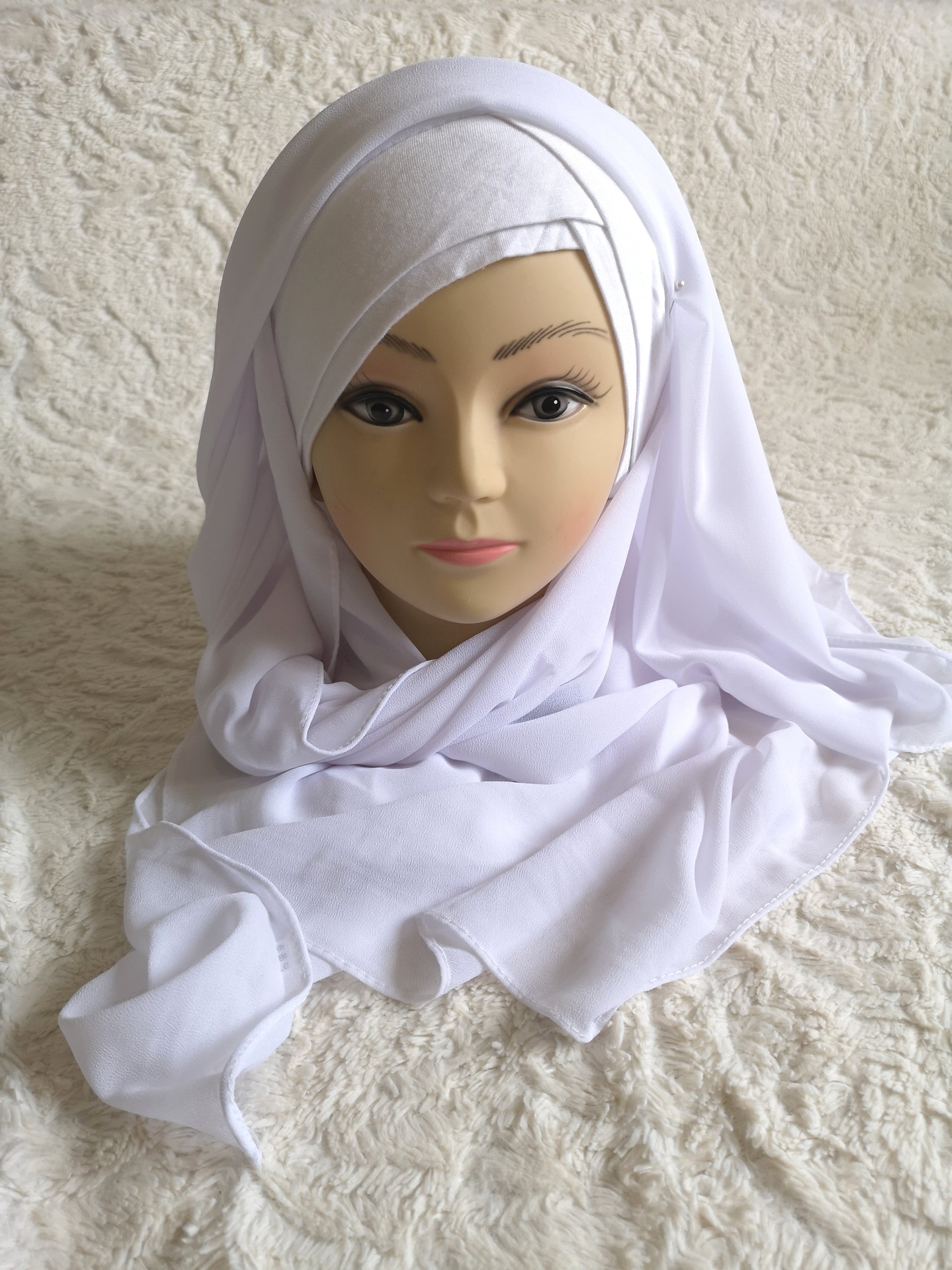 hijab prêt à enfiler blanc