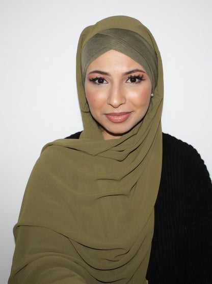 hijab prêt à enfiler kaki