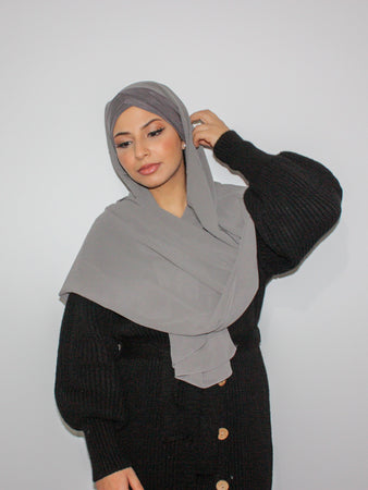 hijab prêt à enfiler gris claire