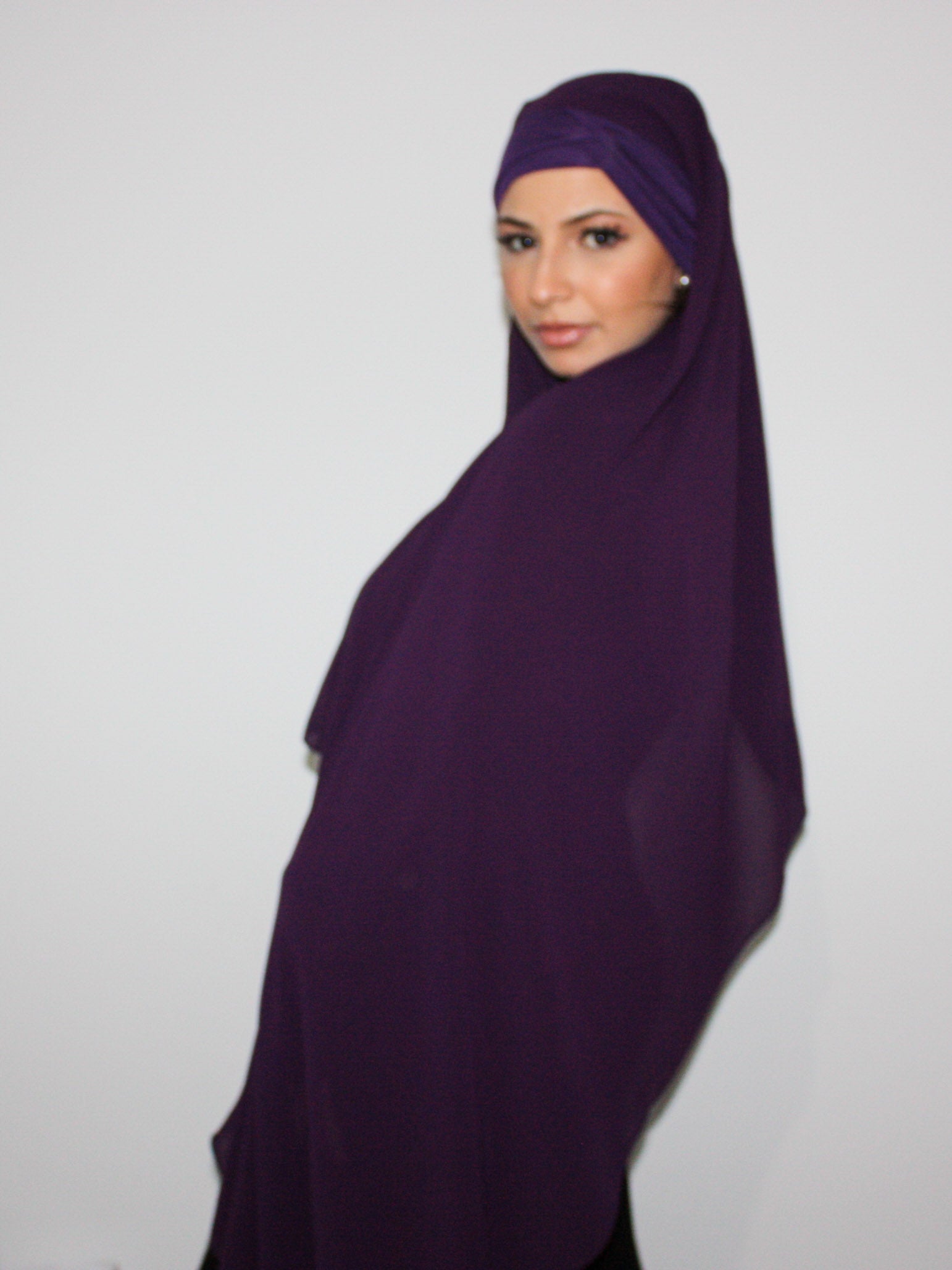 hijab prêt à enfiler violet