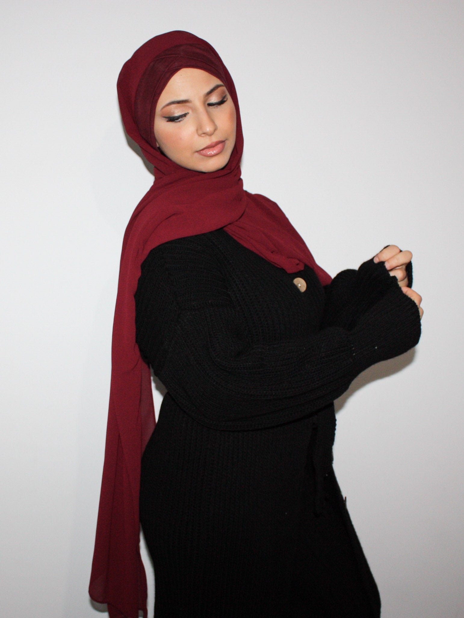 hijab prêt à enfiler bordeau