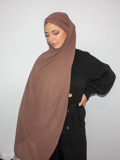 hijab prêt à enfiler marron