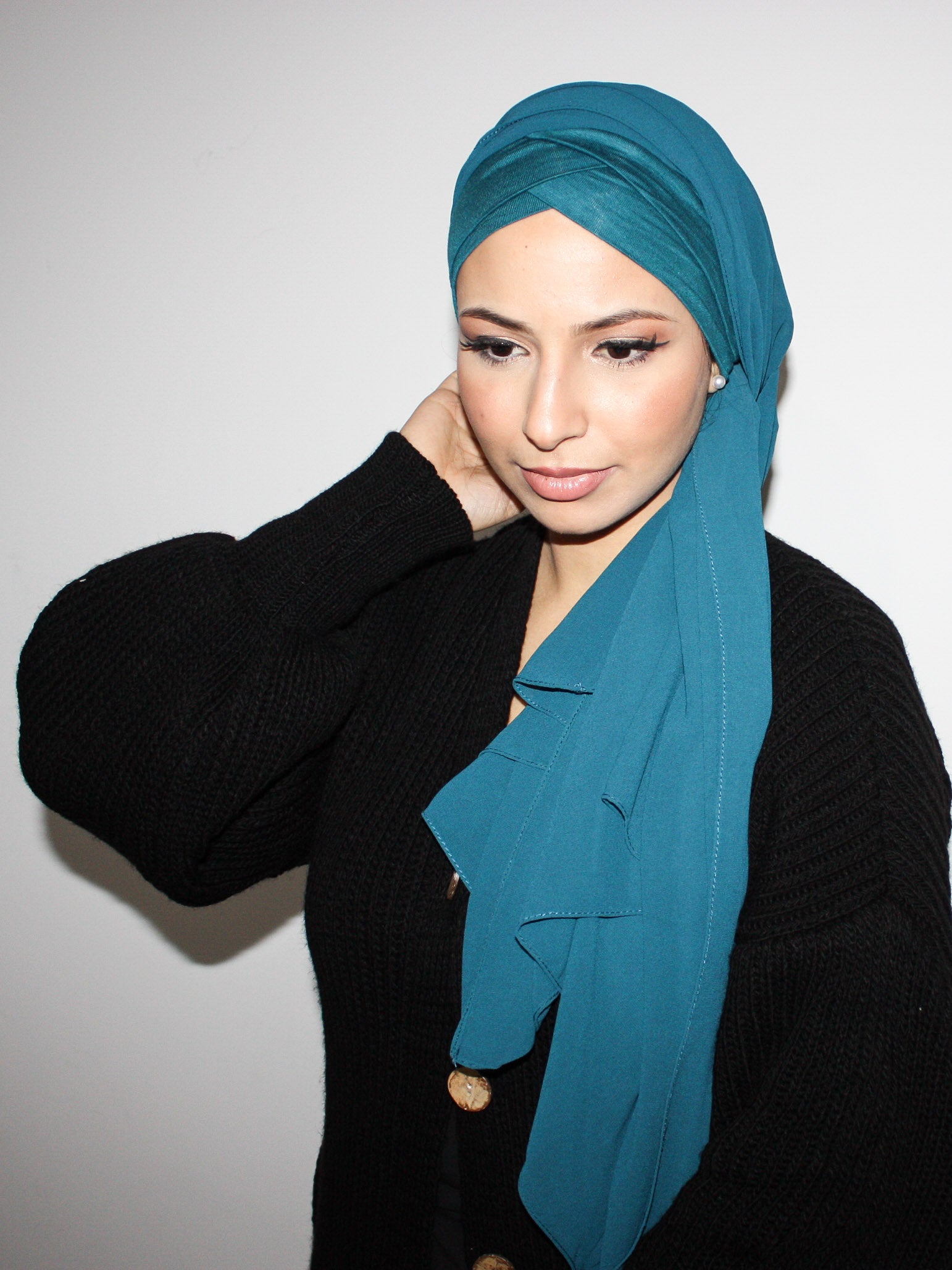 hijab prêt à enfiler bleu