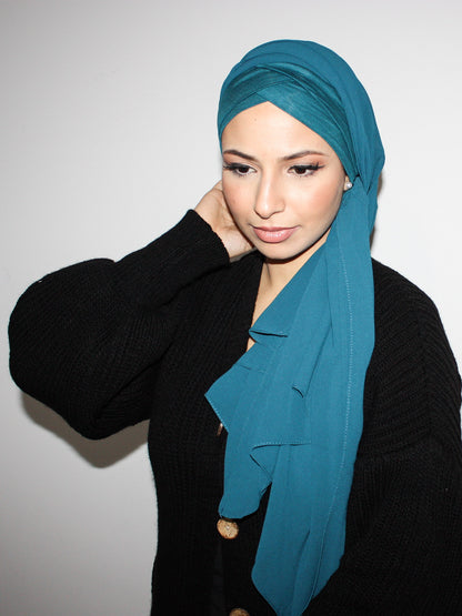 hijab prêt à enfiler bleu
