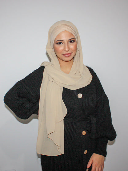 hijab prêt à enfiler beige