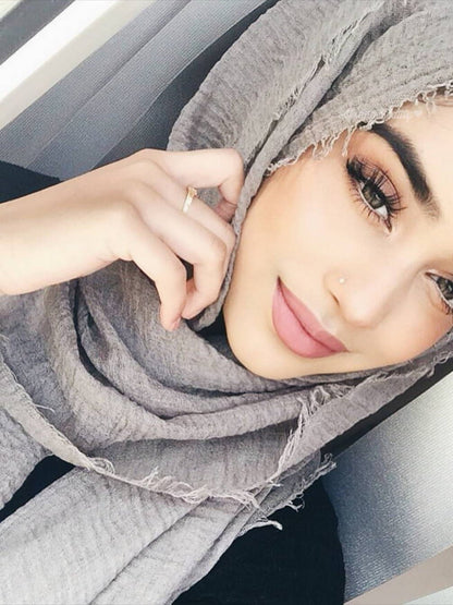 Crinkled effect hijab 