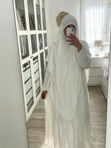 Khimar long jazz blanc