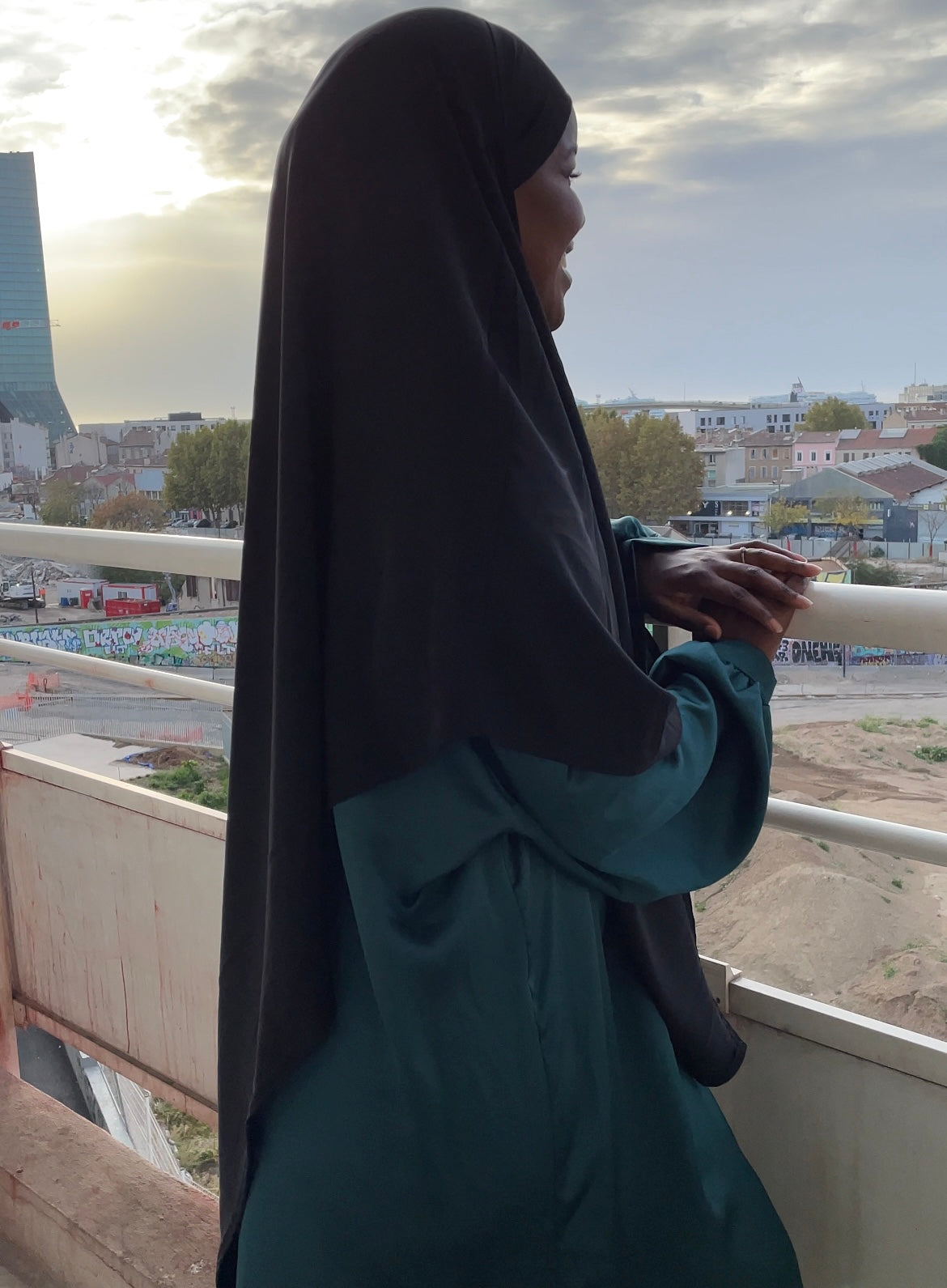 Khimar soie de médine noir