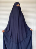 Khimar long jazz bleu