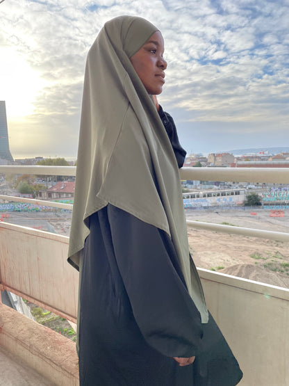 Khimar khaki medina silk